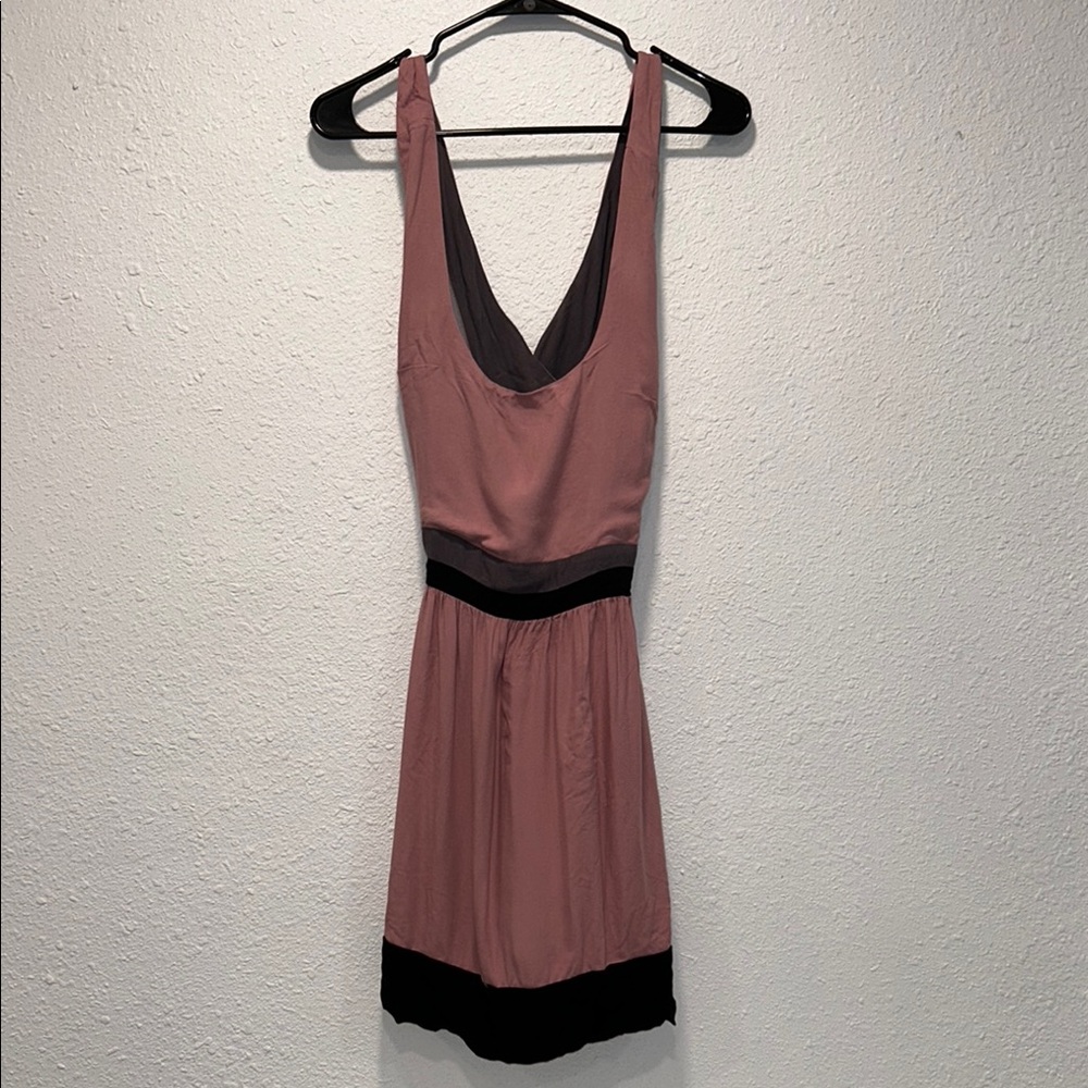 Solemio Mauve and Black Backless Dress